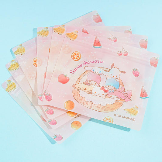 Sanrio Characters Fruit Mix A7 Zip Bag Set - 6 pcs