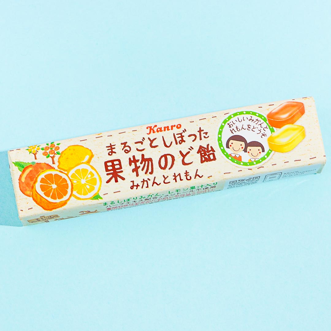 Kanro Whole Squeezed Fruit Throat Candy - Mandarin Orange & Lemon