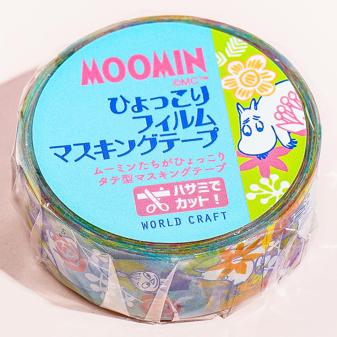 Moomin Hyokkori Maru Masking Tape - Clear Floral