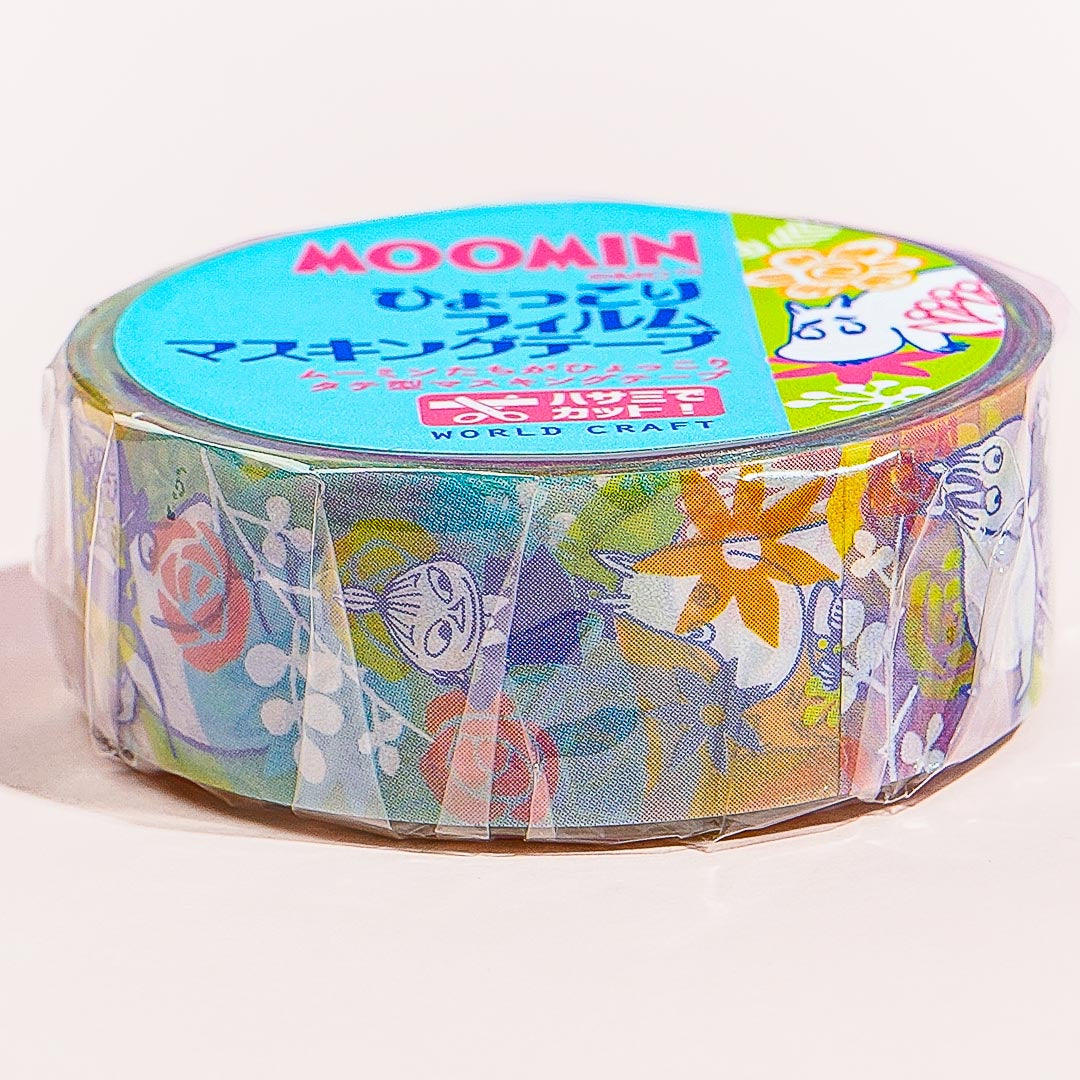 Moomin Hyokkori Maru Masking Tape - Clear Floral