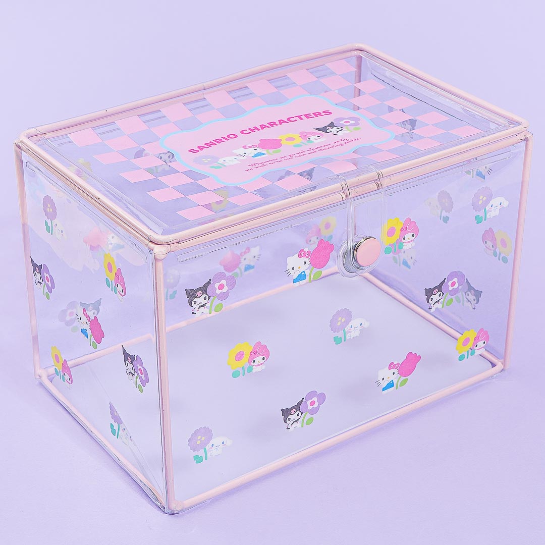 Sanrio Characters Pastel Checker Clear Storage Box