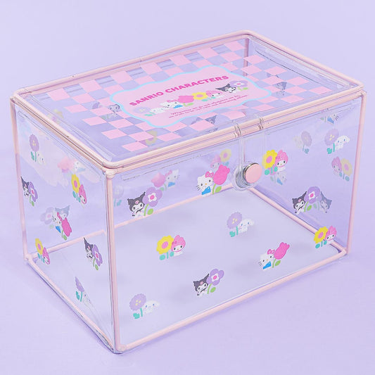 Sanrio Characters Pastel Checker Clear Storage Box