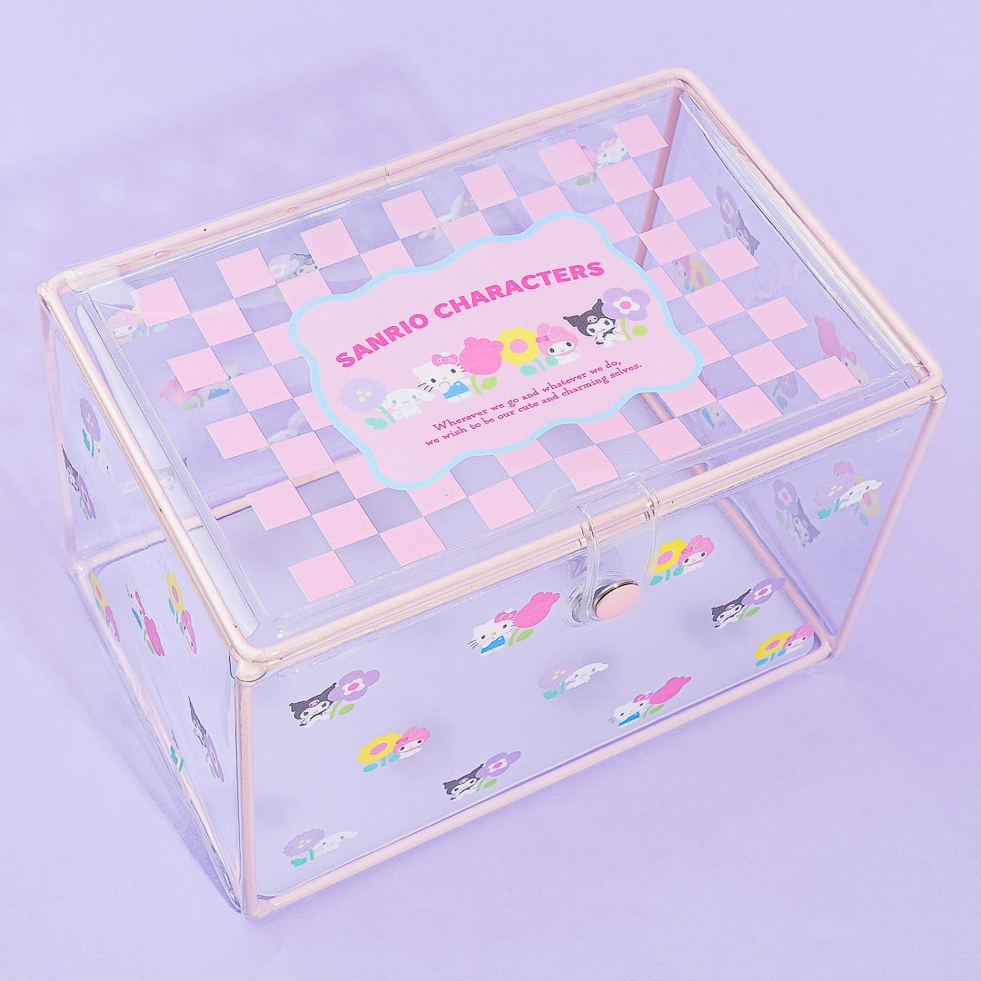 Sanrio Characters Pastel Checker Clear Storage Box