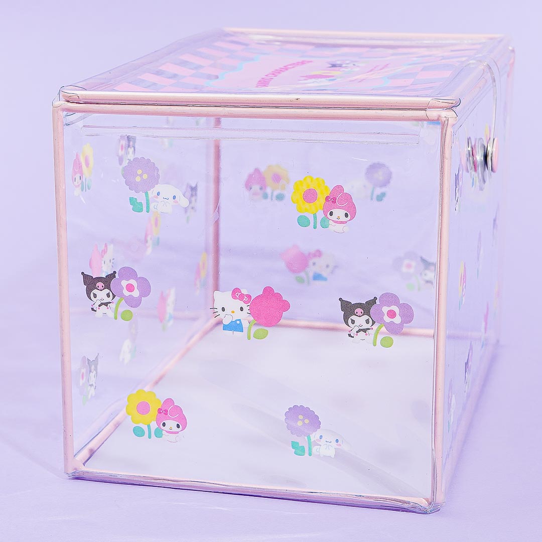 Sanrio Characters Pastel Checker Clear Storage Box
