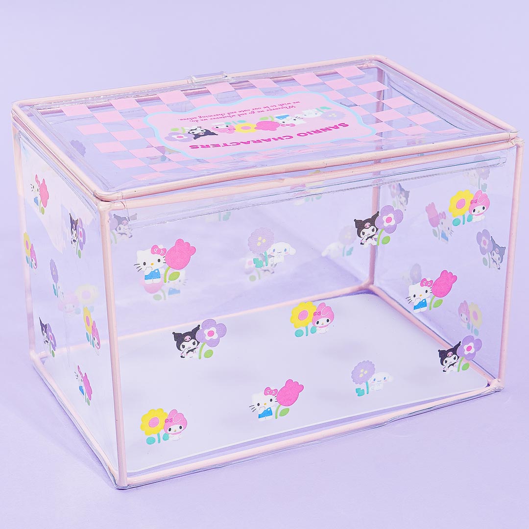 Sanrio Characters Pastel Checker Clear Storage Box