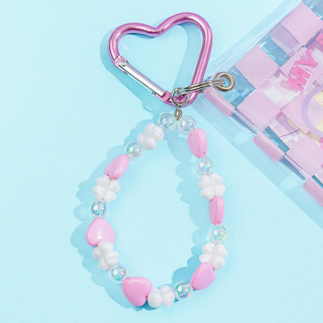 My Melody Checkered Clear Flat Pouch With Charm