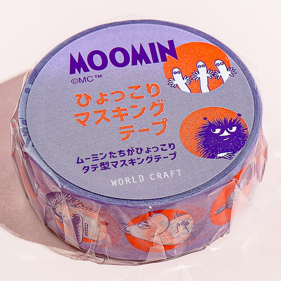Moomin Hyokkori Maru Masking Tape - Purple