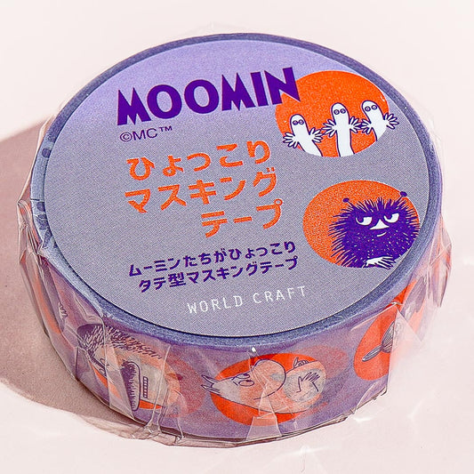 Moomin Hyokkori Maru Masking Tape - Purple