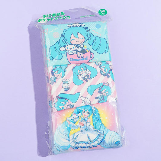 Cinnamoroll x Hatsune Miku Pocket Tissue Set - 3 pcs