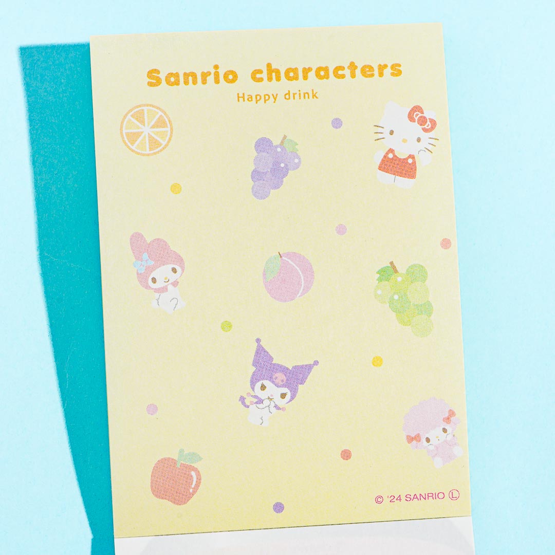 Sanrio Characters Happy Drink Mini Memo - %100 Fruits