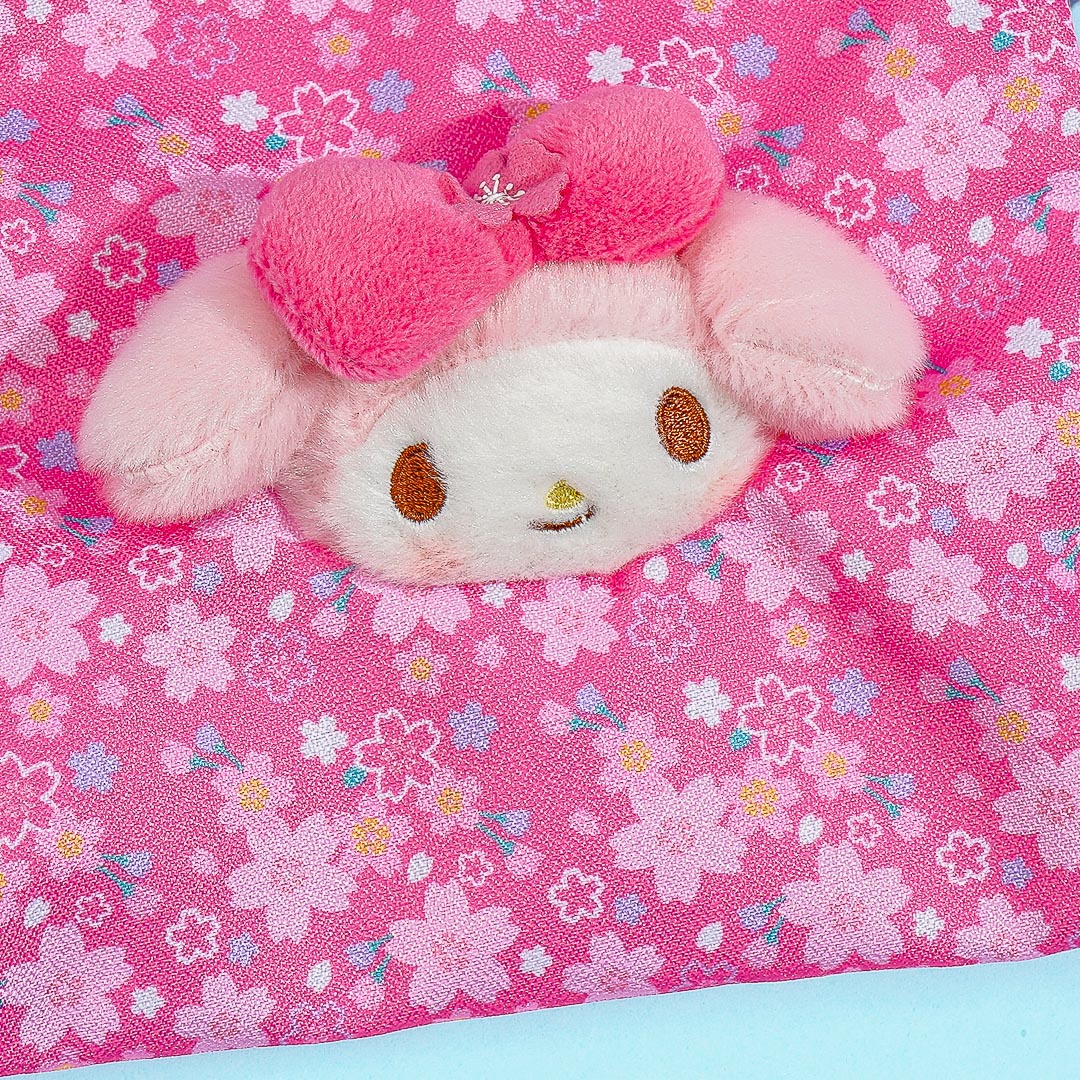 My Melody Sakura Kimono Drawstring Pouch With Plushie Head Charm