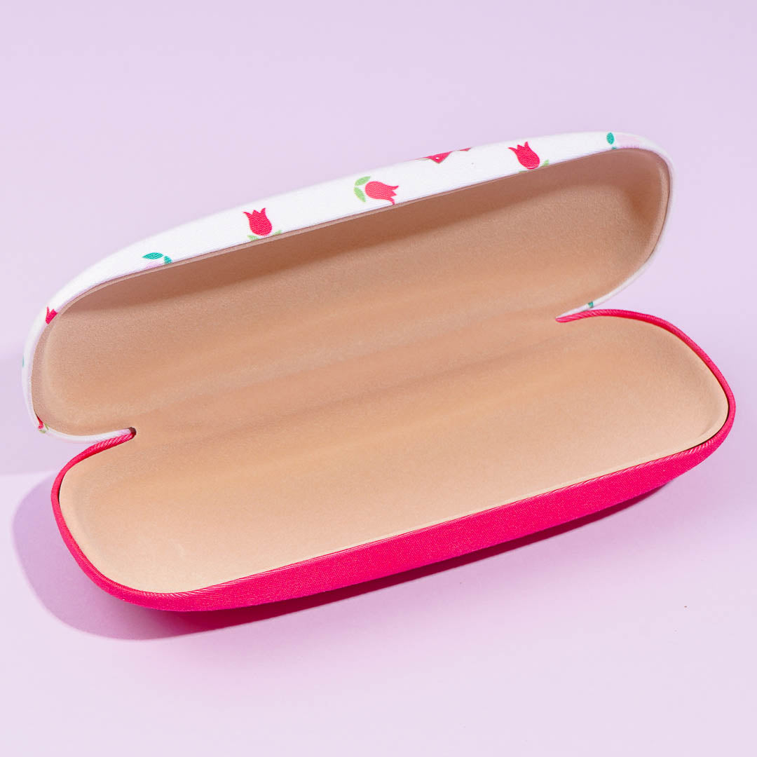 Marron Cream Tulip Love Eyeglass Case
