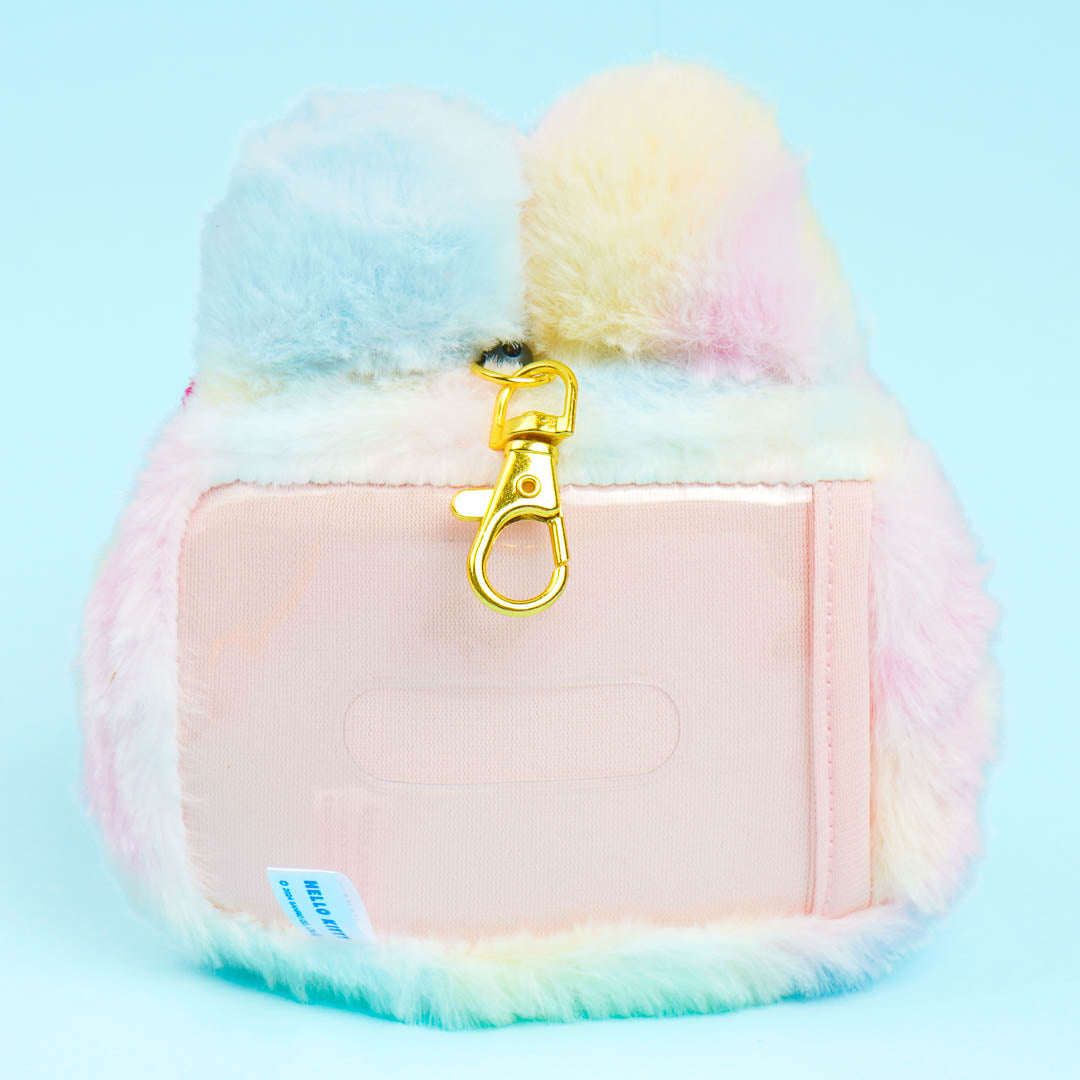 Hello Kitty Gradient Bunny Plushie Card Case & Charm - Rainbow