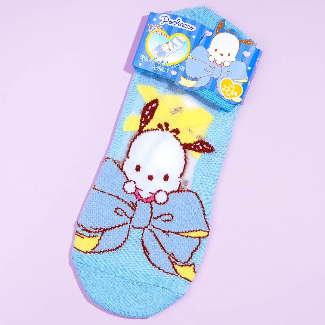 Pochacco Ribbon Love See-Through Socks