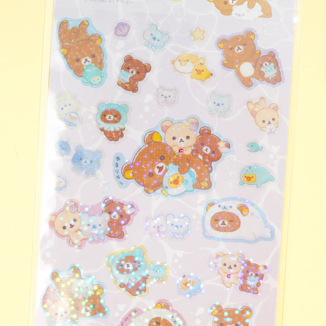 Rilakkuma Ocean Relaxed Mood Glittery Stickers