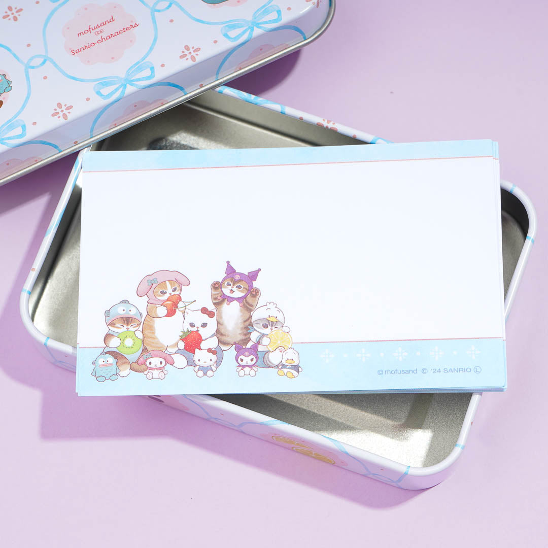 Mofusand x Sanrio Characters Memo Pad With Tin Case