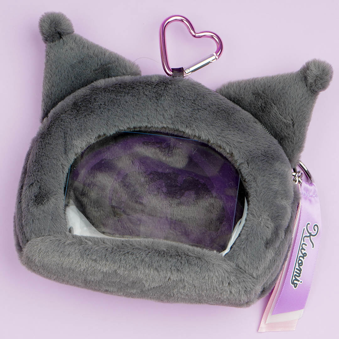 Kuromi Face Plushie Pouch With Window