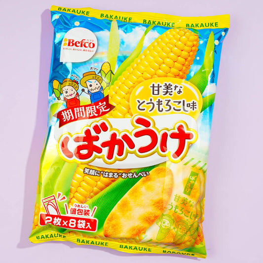 Kuriyama Beika Bakauke Rice Crackers - Summer Corn