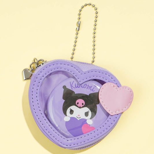 Kuromi Colorful Heart Mini Pouch & Badge Set
