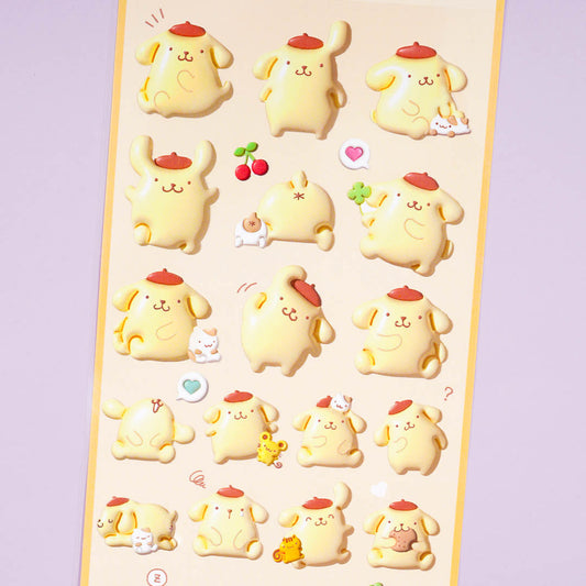 Pompompurin Pose Party Puffy Stickers
