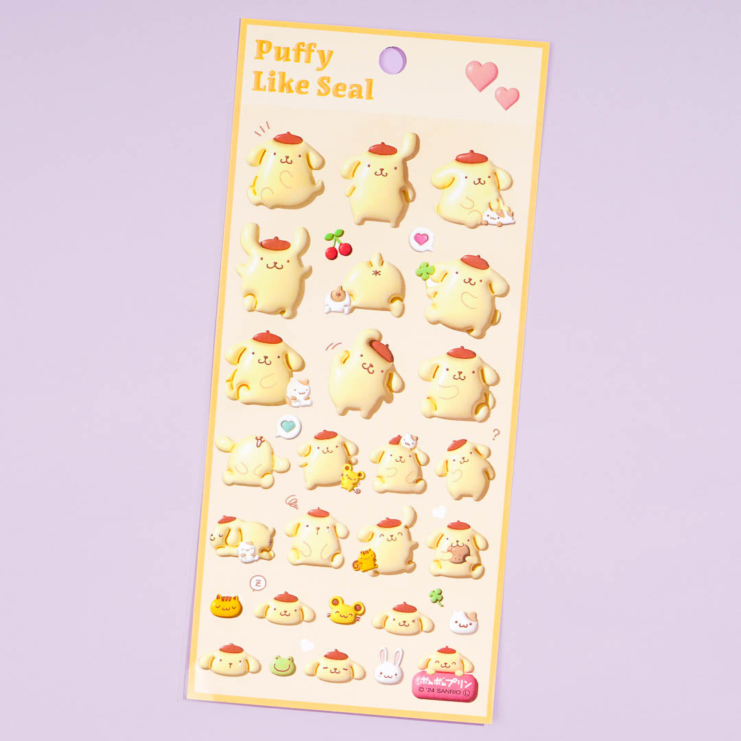 Pompompurin Pose Party Puffy Stickers