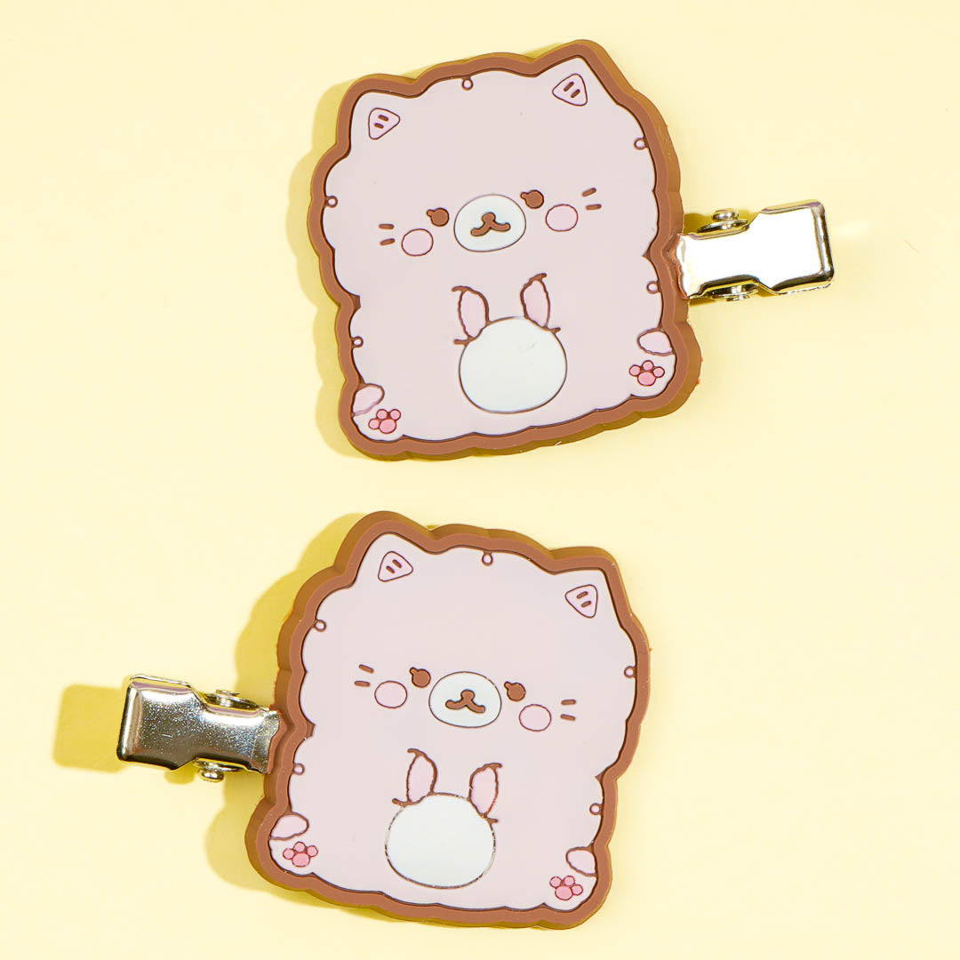 Funwari Necolon Pink Fluffy Cat Hair Clips