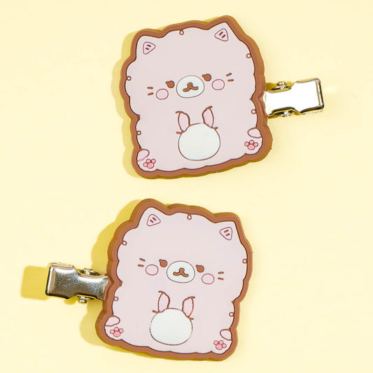 Funwari Necolon Pink Fluffy Cat Hair Clips