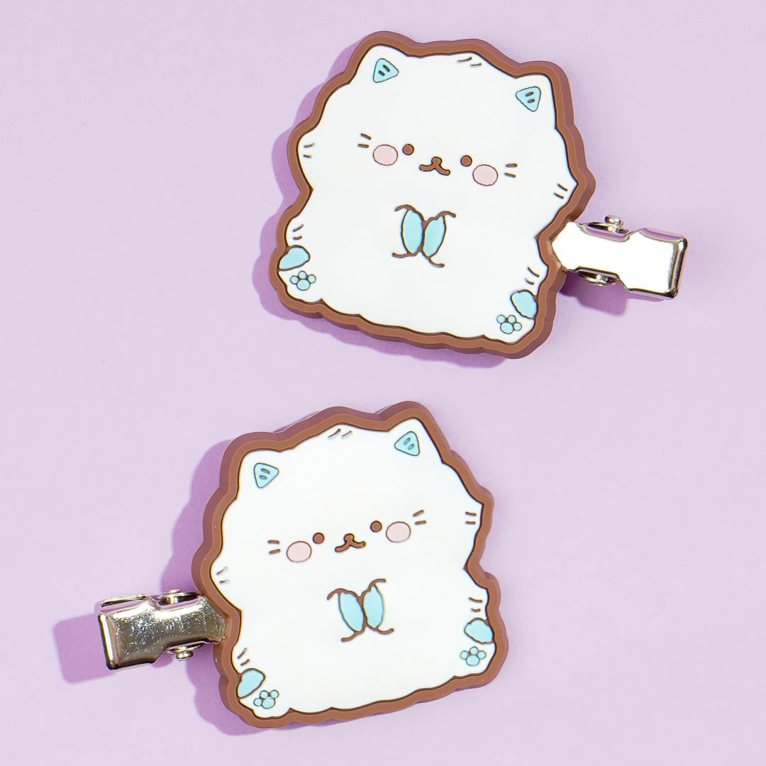 Funwari Necolon Blue Fluffy Cat Hair Clips
