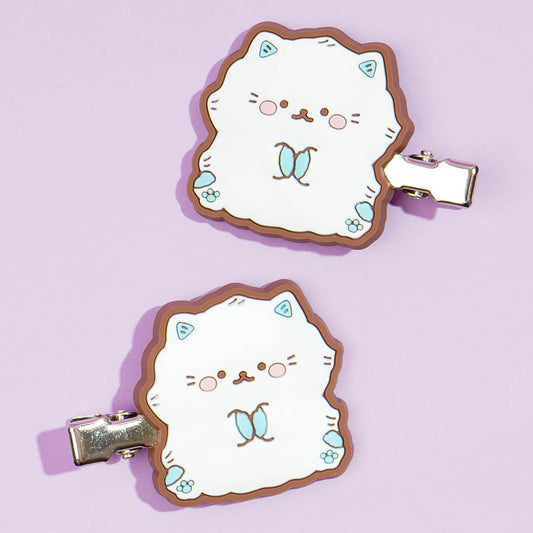 Funwari Necolon Blue Fluffy Cat Hair Clips