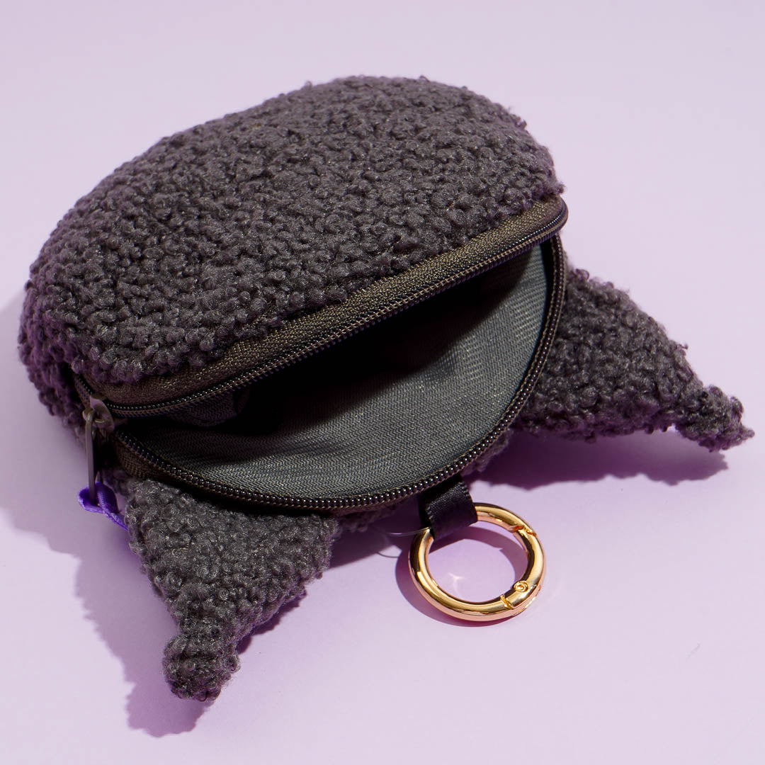 Kuromi Fuzzy Face Mini Pouch