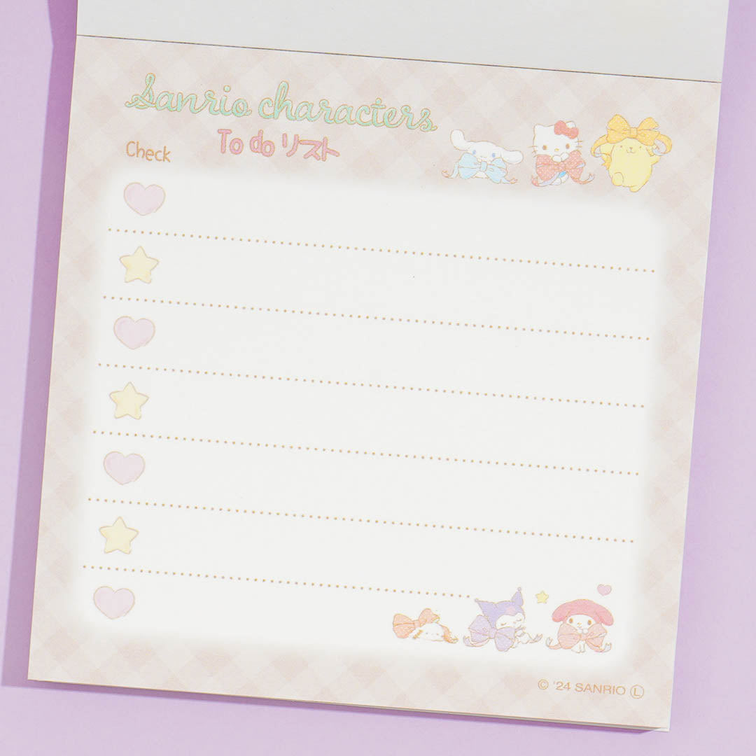 Sanrio Characters Ribbon To-Do List Memo Pad