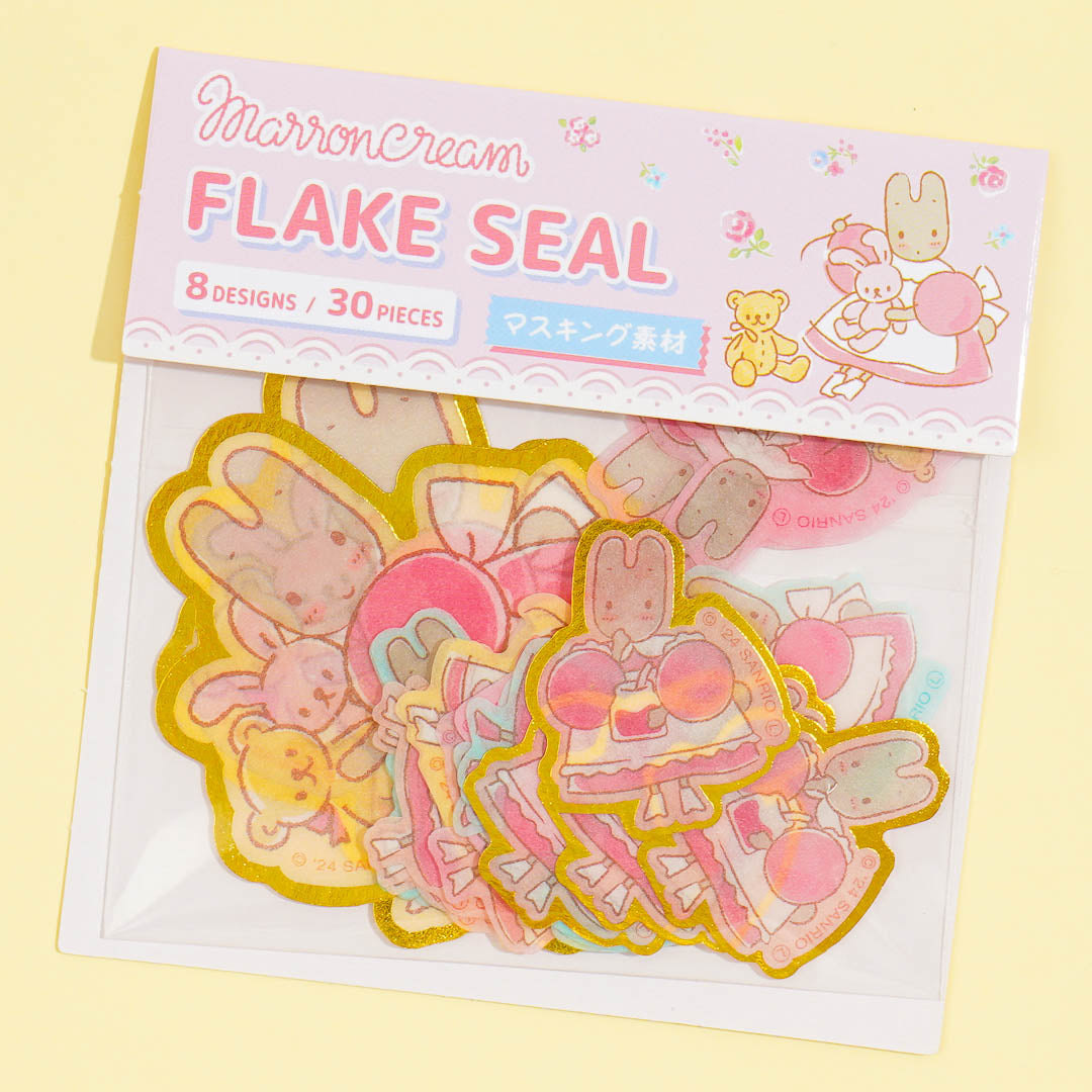 Marron Cream Plushie Friends Flake Stickers