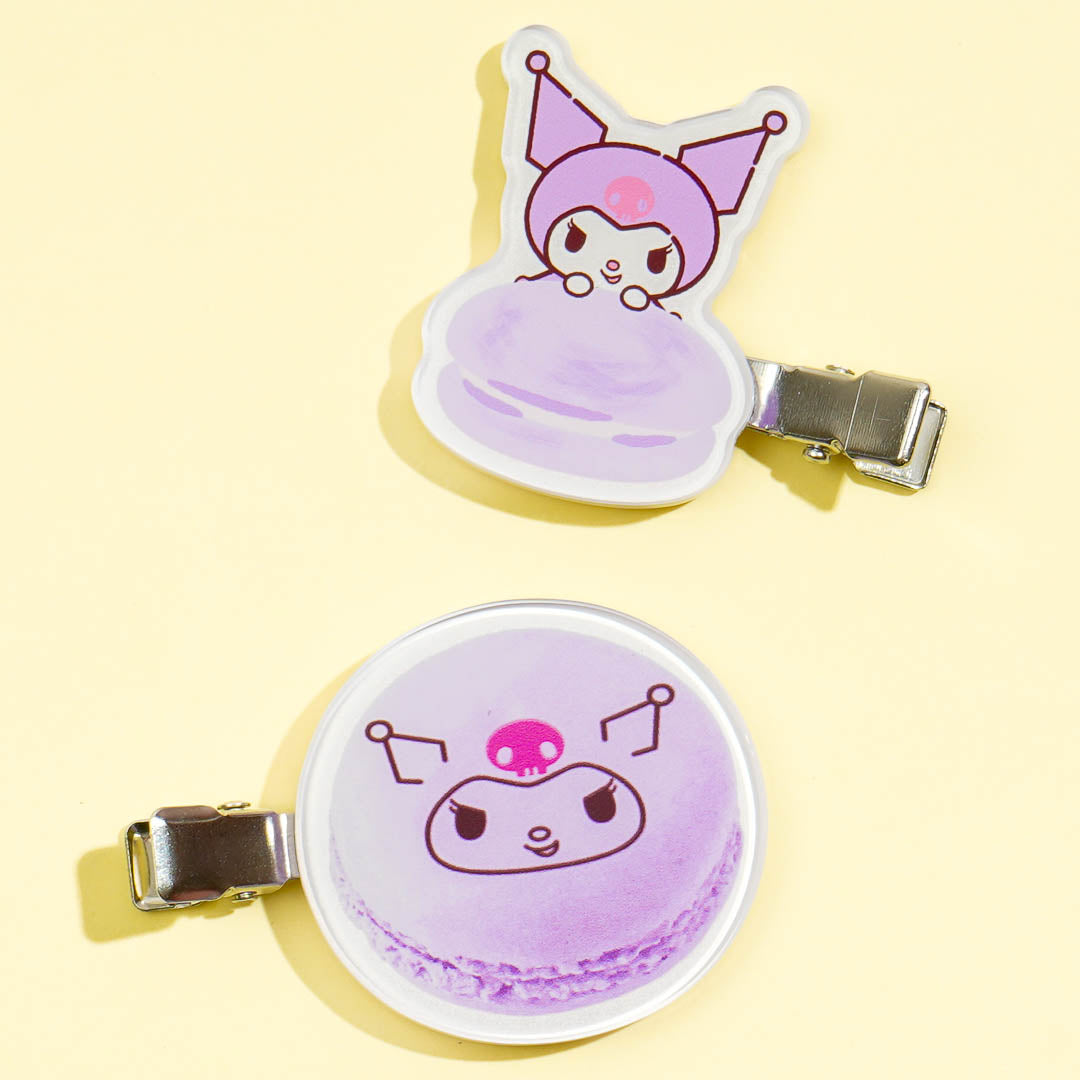 Kuromi Macaron Hair Clip Set