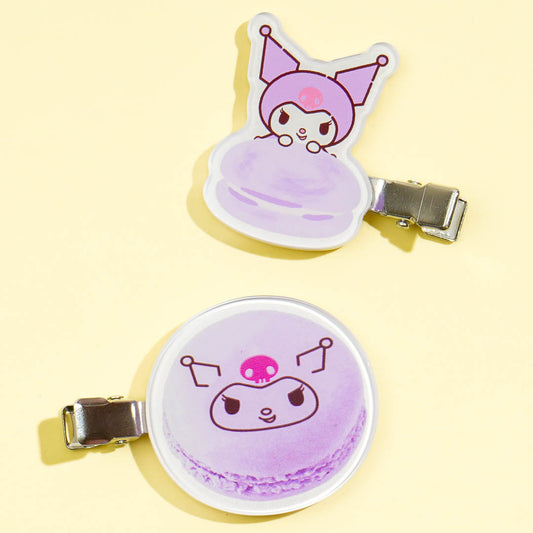 Kuromi Macaron Hair Clip Set