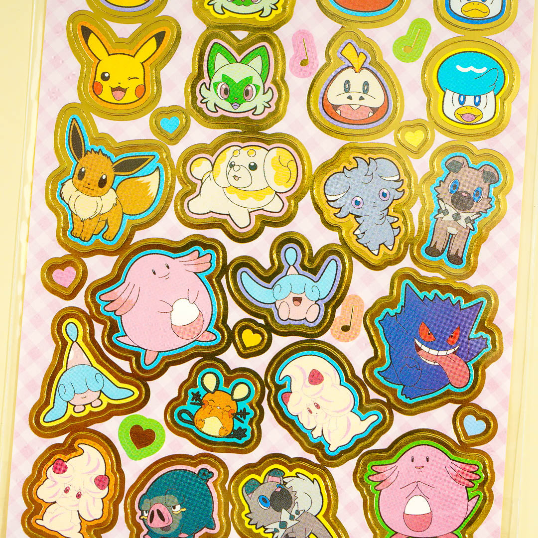 Pokemon Fluffy Monsters Golden Stickers