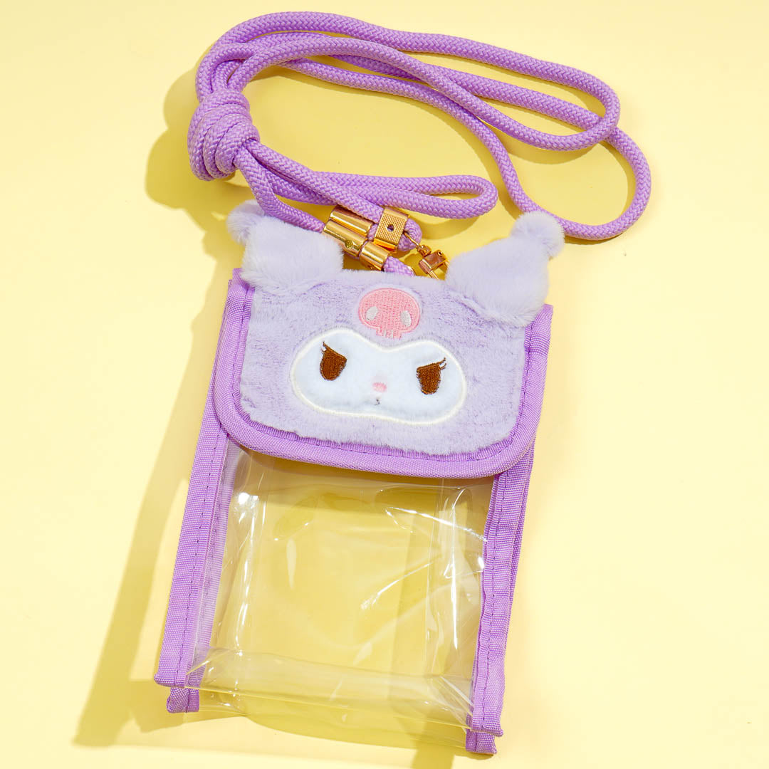 Kuromi Fluffy Face Mini Sling Bag