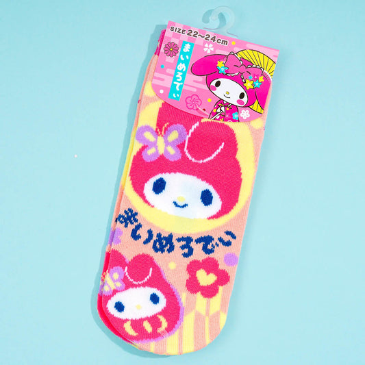 My Melody Lucky Daruma Doll Socks