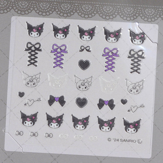 Kuromi Ribbony Nail Stickers