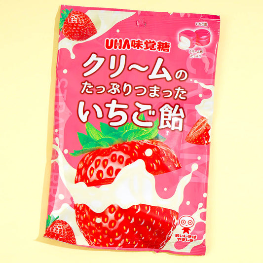 UHA Mikakuto Cream-Filled Strawberry Candy
