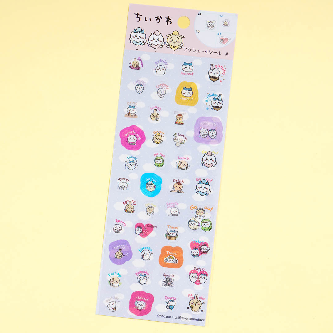 Chiikawa Daily Activity Schedule Stickers - English