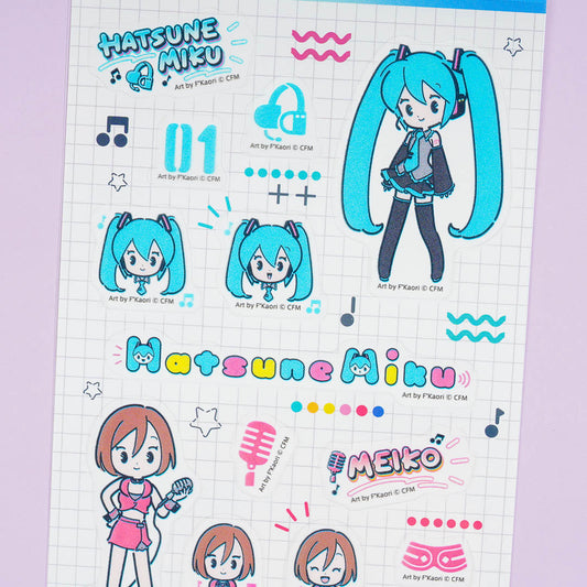 Hatsune Miku x Meiko Clear Stickers