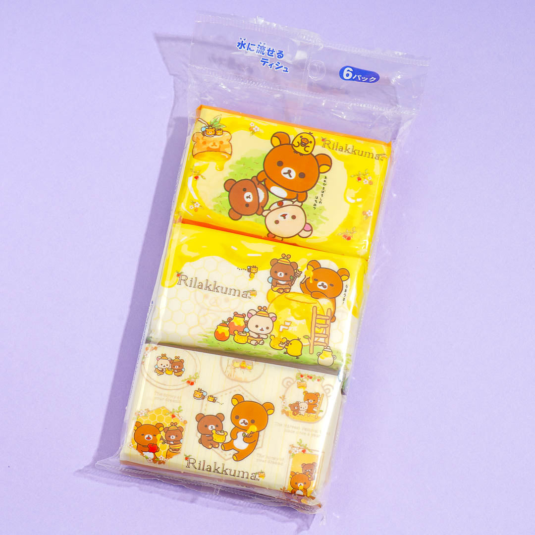 Rilakkuma Honey Pocket Tissue Set - 6 pcs