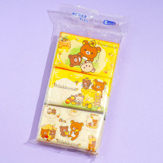 Rilakkuma Honey Pocket Tissue Set - 6 pcs