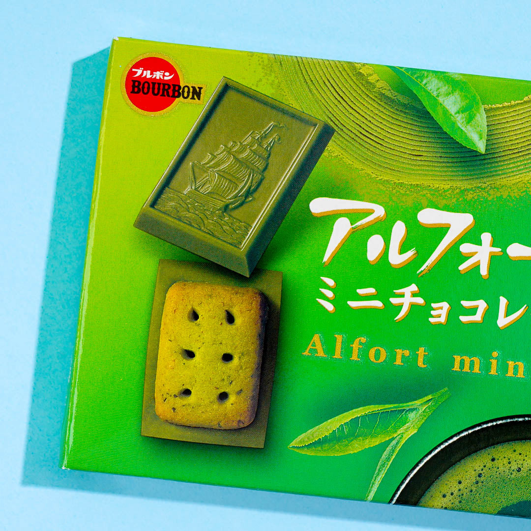 Bourbon Alfort Mini Chocolate Biscuits - Dark Matcha