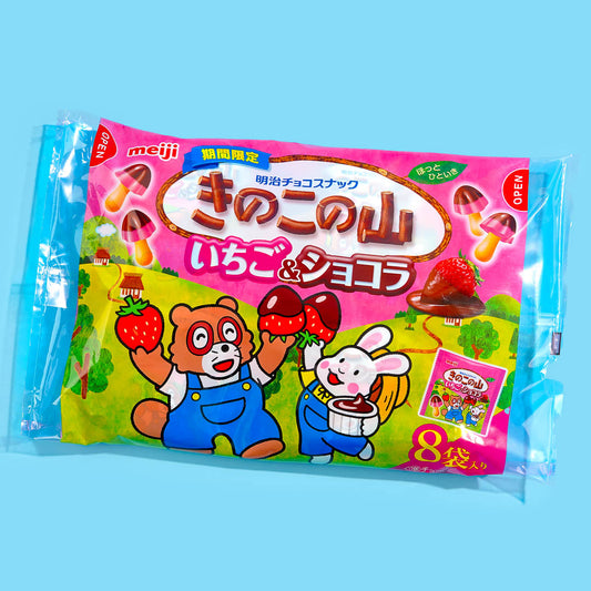 Kinoko no Yama Chocolate Biscuit Family Pack - Strawberry & Chocolate