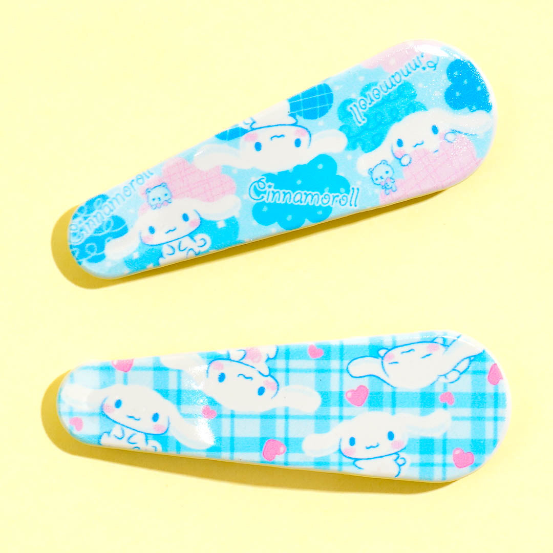 Cinnamoroll Blue Checks & Skies Hair Clips