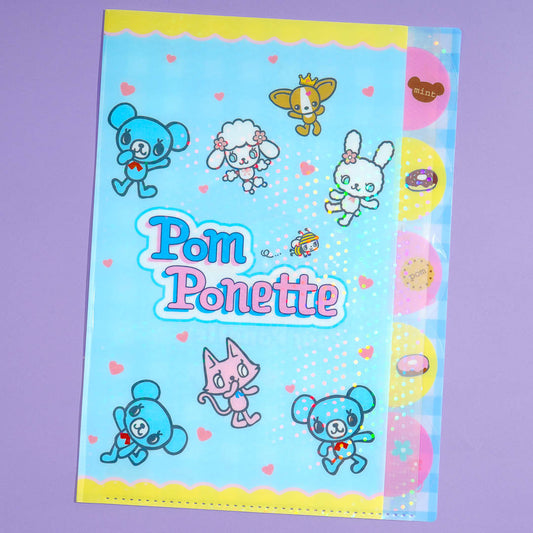 Pomponette Glittery Multi-Pocket Clear File
