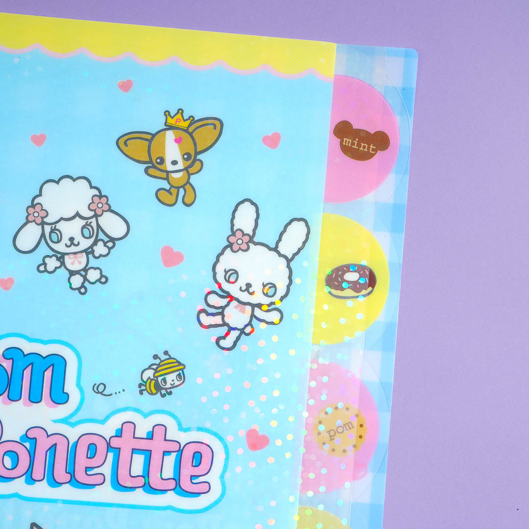 Pomponette Glittery Multi-Pocket Clear File