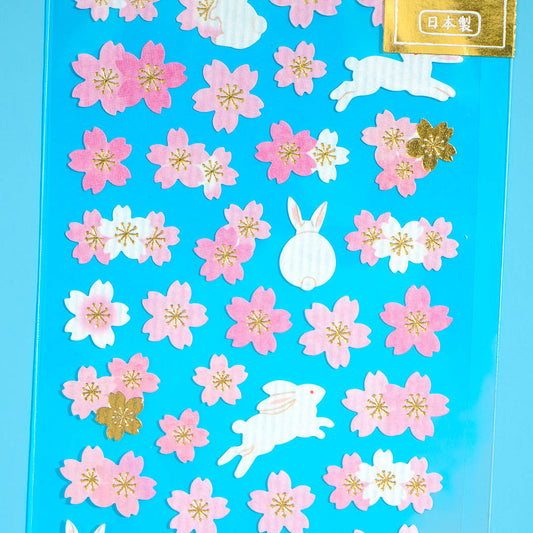 Spring Colors Bunny Sakura Stickers