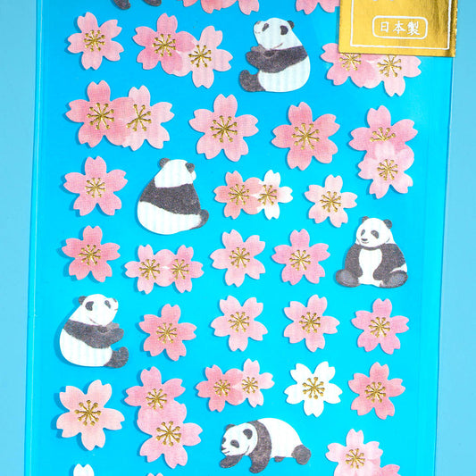 Spring Colors Panda Sakura Stickers